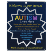 Autism Child Door Sign - Blue