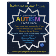 Ultimate Bundle Keychain, Dark Blue Autism Plastic Door Sign and Plastic Car Sign