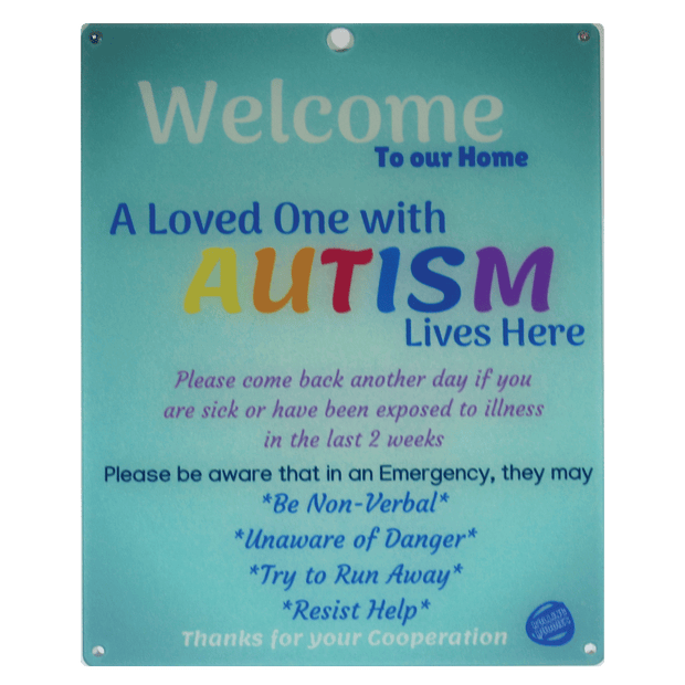 Ultimate Bundle Keychain, Light Blue Autism Plastic Door Sign and Plastic Car Sign