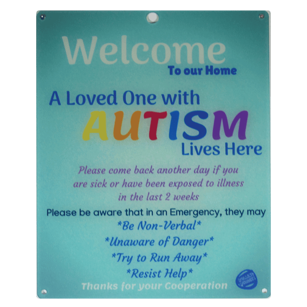 Bundle Light Blue Autism Plastic Door and Plastic Car Sign