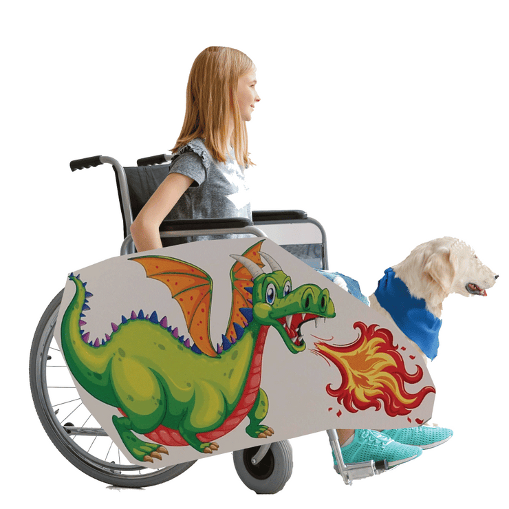 Green Fire Dragon Wheelchair Costume Child's