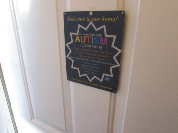 Autism Child Door Sign - Blue
