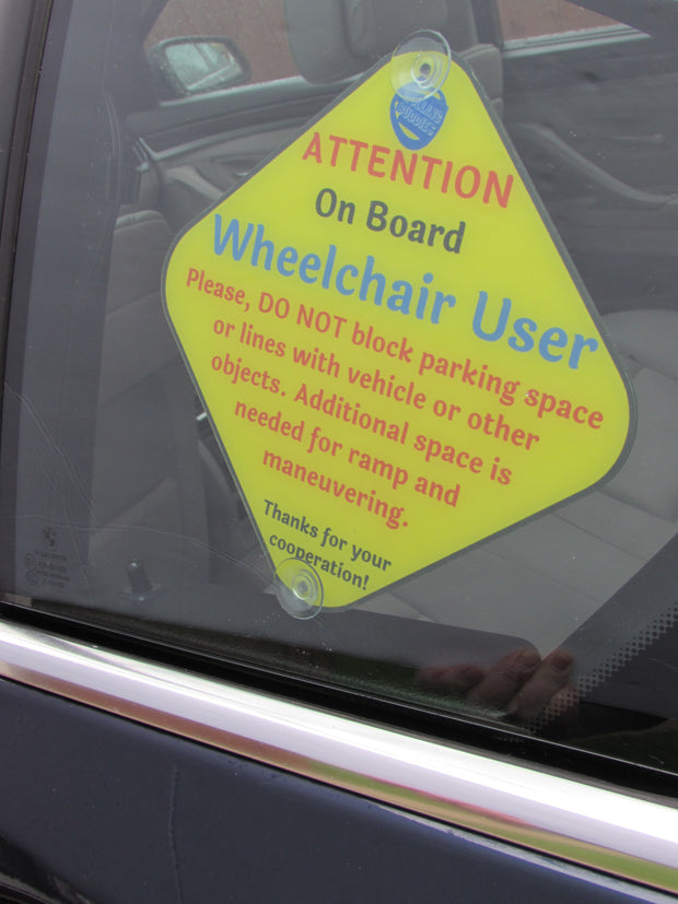 Wheelchair User On Board Car Sign