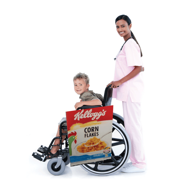 Corn Flakes Lookalike Box Wheelchair Costume Child's