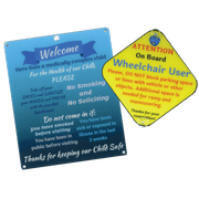 Bundle Medically Fragile Blue Design Plastic Door and Wheelchair User On Board Plastic Sign