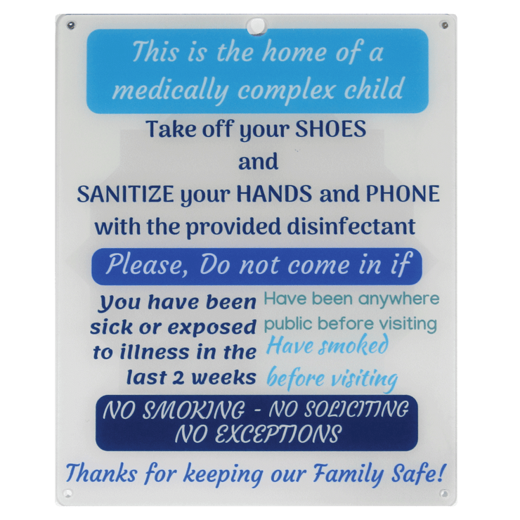 Medically Fragile Child Sign - White
