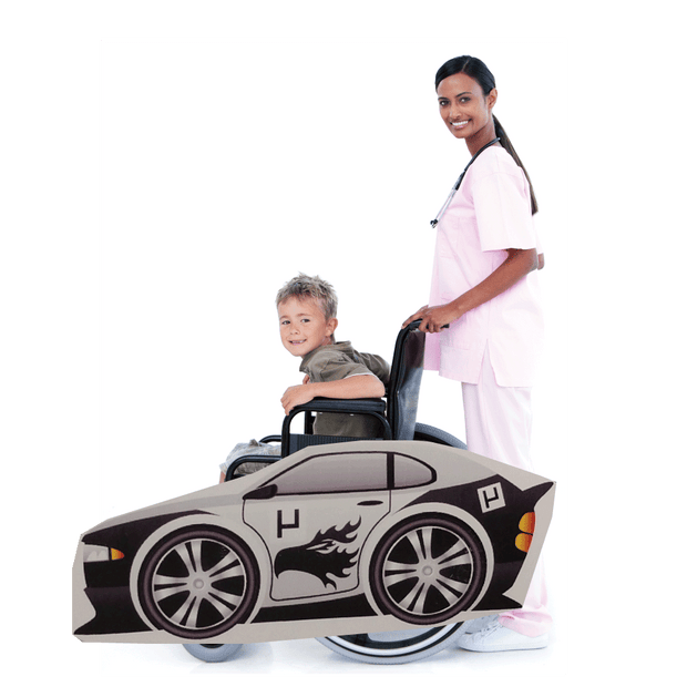 Black White Race Car Wheelchair Costume Child's